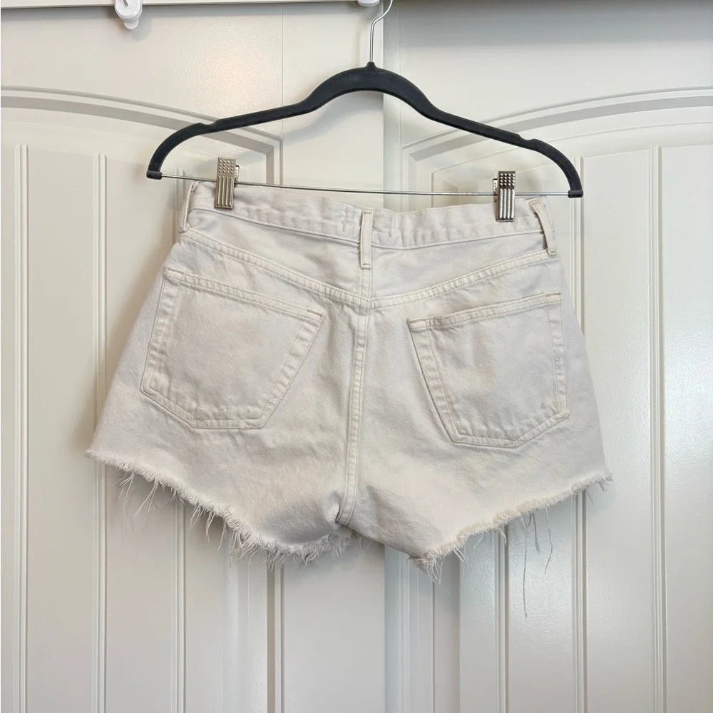 AGOLDE Parker white Jean shorts distressed size 26 - Picture 5 of 7